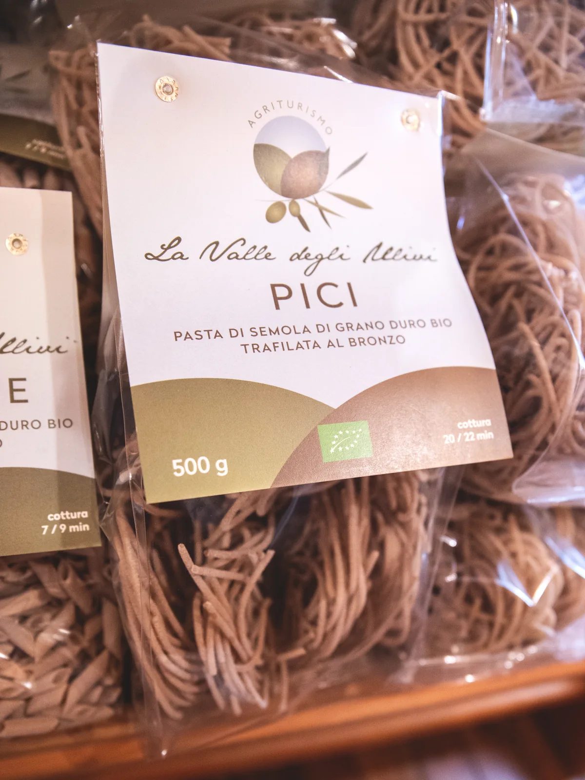 Pici di semola di grano duro bio in confezione da 500 grammi